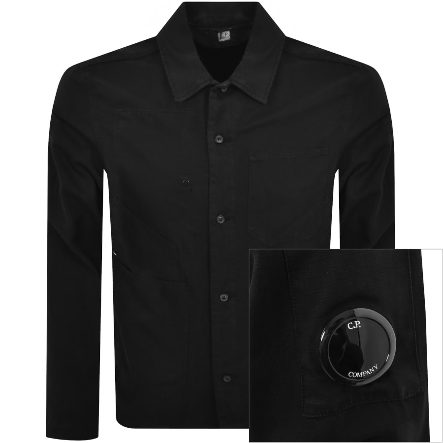 ファッションデザイナー Logo Company CP Overshirt United Menswear Mainline | Black ジャケット・アウター